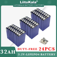 24x LiitoKala 3.2V 32AH 5C LiFePo4 Battery Lithium diy 12V 24v E-bike Scooter Wheel Chair RV Car Golf Carts Batteries Tax Free