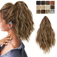 Claw Clip In Ponytail Extensions For Women Synthetic Long Wavy Fluffy Ponytail Hairpieces 35.56cm Ha