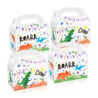 4Pcs Dinosaur Goodie Candy Treat Bags Box Dino Theme Kids Birthday Roar Party Favor Baby Shower Party Supplies