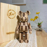 Bearbrick 400% 28cm Karimoku Fragment Carved Wooden Longitudinal Chess Collectible Handmade Figurine BE@RBRICK gift figure