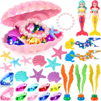Pool Toys 31Pcs Mermaid Toys Diving Toys with Shell Treasure Chests and Storage Bag Swimming Pool Ga