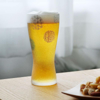 雪花啤酒杯 結婚生日禮物對杯 日式酒杯創意磨砂玻璃水杯