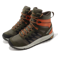 【MERRELL】登山鞋 Nova Sneaker Boot WP 綠 橘 男鞋 防水 襪套式 羊毛內裡 冰雪大底(ML066959)