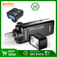 Godox AD200 200Ws GN60 High Speed Sync Pocket Flash + Godox X2T-C/N/S/F/O Transmitter for Canon Nikon Sony Fuji Olympus Camera