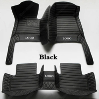 Leather Car Floor Foot Mats for Mercedes Benz CLA 180 CLA 200 CLA 250 CLA 45 C117 C118 AMG Auto Carpet Cover Accessories Black
