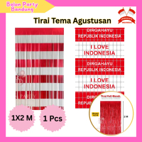 [ SATUAN ] BALON PARTY Tirai Foil Merah Putih / Rumbai Aksesoris Agustusan HUT RI 17 Agustus