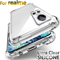 Shockproof Clear Case For Realme Gt Neo 2 3 3t 5 6 Q3 7 8 9 10 Por Plus 8i 9i X2 X3 Superzoom C35 C30 4G 5G Soft Silicone Cover