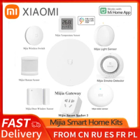 Xiaomi Smart Home Kit Mijia Gateway 2 Hub Door Human Body Sensor Wireless Switch Water Sensor Gas Smoke Detector Bluetooth