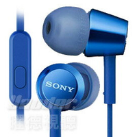 【曜德】SONY MDR-EX155AP 深藍 細膩金屬 耳道式耳機 線控MIC ★送收納盒 ★