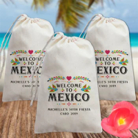 25PCS Welcome to Mexico Wedding Gift Bags, Mexico Vacation Favor Bags, Mexico Birthday Trip, Mexico Bachelorette