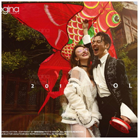 新款中國風古裝道具金魚風箏紅色 影樓婚紗攝影拍照旅拍道具