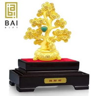 BAI GIFT Pajangan Pohon Uang Koin Lapis Emas 24K Patung Pohon Koin Emas Kuno - XL gold