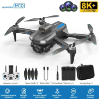 M10 Drone 8k Professional HD Dual Camera Drones RC Quadcopter Helicopter Aerial Photography Obstacle Avoidance Drone with Camera
