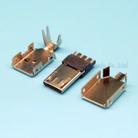 10set 3 in 1 MICRO USB male plug 5Pin DIY Weldable metal shell with Lengthen Male Plug