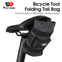 WEST BIKING Bicycle Bag Foldable Tool Bag Front Frame Bag Bike Saddle Pouch Burrito Pack Bike Rear Tool Kits Cycling Accessories