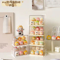 Mini Display Box For POP MART Action Figures Organizer Acrylic Transparent Dustproof Storage Box Ladders Dolls Organizer