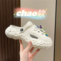 Original Clogs Shoes for Girls 8-14 years old Fashion Summer 2023 Beach Shoes Designer Slippers Women White Sandals Platform New