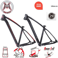 29ER Mosso 2916XCT Mountain Bike Frame Thru Axle 12x148mm Ultra-light Disc Brake Internal Cable Rout Frame Bicycle Accessories