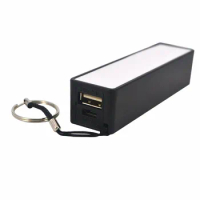 USB Portable Power Bank With Key Chain 2600mAh External Power Bank Case Pack Box 18650 Battery Charger No Battery