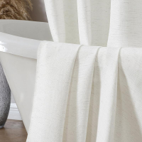 OVZME Boho Shower Curtain for Bathroom 72 Inches Long Natural Soft Fabric Linen Textured Cloth Showe