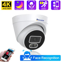 8MP CCTV AHD Dome Camera Kit 4K-N 24h Warm Light Face Detection Full Color Night Vision Indoor Home Monitor Security System