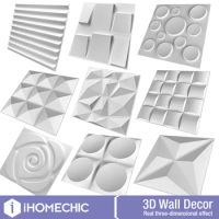 30cm Decorative 3D Wall Panel wave Diamond Design Not self-adhesive plastic tile 3D wall sticker living room Bathroom wall paper