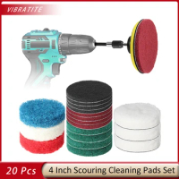 20 Pieces 4 Inch Scouring Cleaning Pads Headlight Restoration Kit for Kitchen Bathroom Grout Carpet Shower Sanding Car Headlight