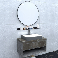 APP下單享點數9% 衛生間水龍頭置物架浴室鏡前化妝品壁掛式免打孔洗臉洗漱臺收納架