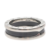 【BVLGARI 寶格麗】經典SAVE THE CHILDREN系列黑色陶瓷925純銀戒指(346090)