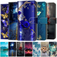 Blue Rose Butterfly Phone Case For Sony Xperia 1 10 V III 5 IV Ultra Thin Flip Leather Book Cover