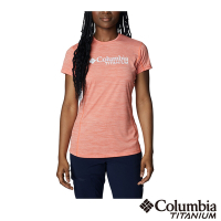 Columbia哥倫比亞 女款鈦快排短袖上衣-橘紅 UAK52540AH / S23