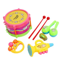 Kids Drum Set Montessori Toys Instruments For Kids Playing 5pcs Montessori Preschool Education Early Learning Musical Toys For