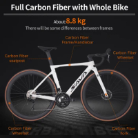 SAVA Complete Road Bike 24 Speed Full Carbon Fiber Road Bike Race 700C Adult Road Bike with SHIMAN0 105 R7120, CE+UCI Approved