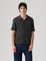 เสื้อเชิ้ตผู้ชาย Men's Sweater Camp Shirt Black
