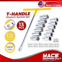 Hot Sale MACE PLUS 13PCS 8153 Wrench Set T Wrench Socket 1/2 T handle Socket Set Wrench Adapter Moto