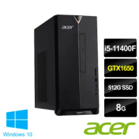 【Acer 宏碁】Aspire TC-1660 i5 六核獨顯電腦(i5-11400F/8G/512G PCIe SSD/GTX1650-4G/Win10)