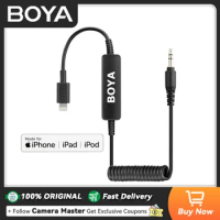 BOYA 35C-L/USB C Microphone Adapter 3.5mm TRS to Lightning Connector Audio Cable for BY-MM1 WM8 PRO UM48C UWMIC9 WM4 PRO