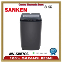 MESIN CUCI SANKEN 1 TABUNG AWS 887 GS / AWS887GS KAPASITAS 8KG