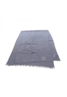Chanel Pre-Loved Chanel coco mark Stall silk cashmere Navy