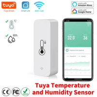 Tuya Zigbee WiFi Temperature And Humidity Sensor APP Remote Monitor For Smart Home var SmartLife WorkWith Alexa Google Assistant