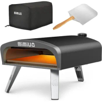 Mimiuo Outdoor Gas Pizza Oven - Portable Propane Pizza Ovens Outside - Professional Pizza Stove with Oven Cover, Pizza Stone