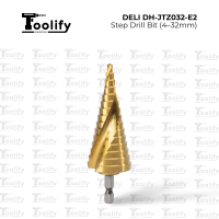 DELI DH-JTZ032-E2 β Step Drill Bit (4β32mm) Mata Gerudi Bertingkat (4β32mm)