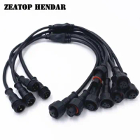 50Pcs Waterproof M12 2Pin 3Pin 4Pin 5Pin Splitter Cable 1 Male to 2 Female Y Plug Adapter IP65 for LED Strips Light Connector