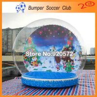 Free Shipping Free Pump 4m outdoor snow globe inflatable decorations,xmas inflatable snow globe