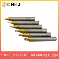 CHKJ High Quality 1.0-3.0mm HSS Titanium End Milling Cutter Engraving Edge Cutter CNC Bits End Mill for Key Cutting Machine
