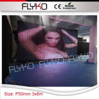 hight quality led flexible video curtain from FLYKO 3x6m P50mm flight case