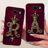 Sarung Telefon TPU Lembut Berkilau Emas dengan Huruf Mahkota Ringkas untuk LG V50S ThinQ 5G