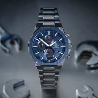 CASIO 卡西歐 EDIFICE 輕薄八角設計太陽能計時手錶 送禮推薦-藍44mm EFS-S570DB-2A