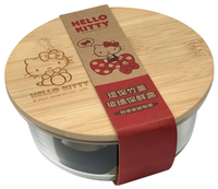Hello Kitty環保竹蓋玻璃保鮮盒650ml