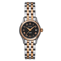 REVUE THOMMEN 梭曼錶 華爾街系列 女士自動機械腕錶 黑面x間金鍊帶/25mm  (20501.2157)